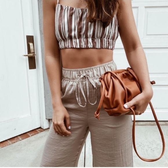 H&M Tops - H&M x LemLem Striped Crop Linen Beachy Coastal Crop Top